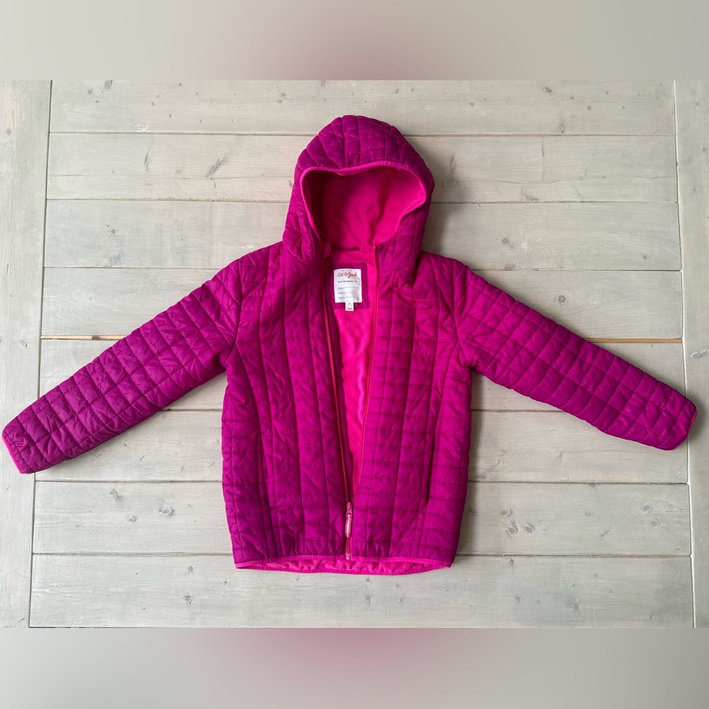 Kids' Solid Puffer Jacket - Cat & Jack™ Magenta size XL